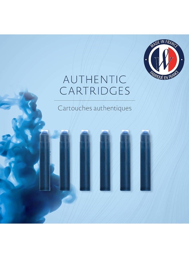 Waterman Mini Lady Fountain Pen Ink Cartridges - Box of 6 Serenity Blue - Image 2